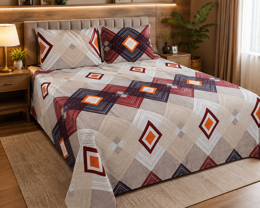 crystal king bed sheet royal diamond design number 1073
