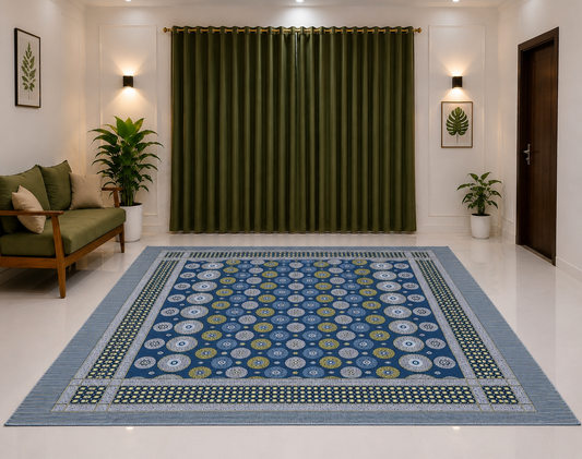 Traditional Multani Jazem – 9x10 Ft & 9x11 Ft  – Modern Geometric Polka Dot Design