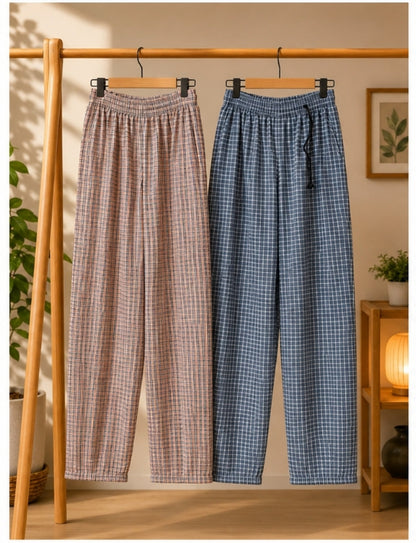 Stylish Cargo four Pouckets Trousers         (Pack of 2)     colours ( 1.Dusty Peach 2.navy Blue White 3.Sage Green Check  4.Steel Blue Check)