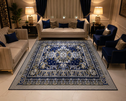 Traditional Multani Jazem – 9x10 Ft – Persian Floral Medallion Design