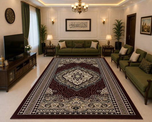 Traditional Multani Jazem – 9x10 Ft & 9x11 – Classic Persian Floral Medallion Design