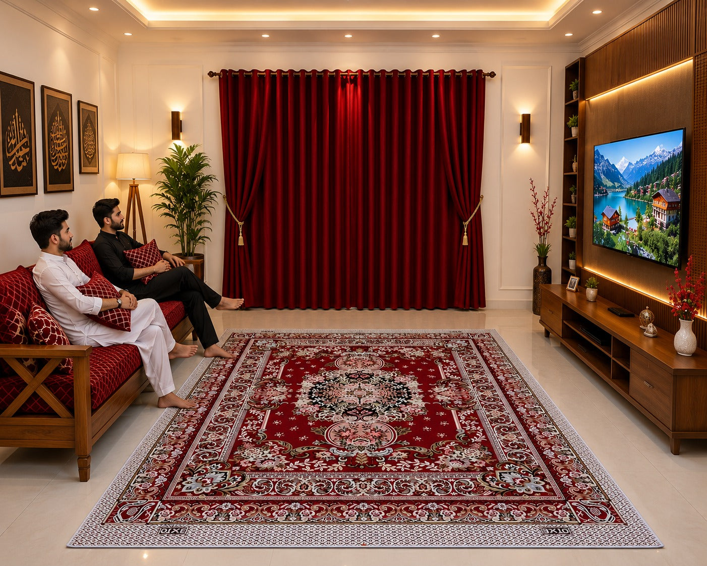 Traditional Multani Jazem – 9x10 Ft & 9x11 Ft – Traditional Persian Floral Medallion Design