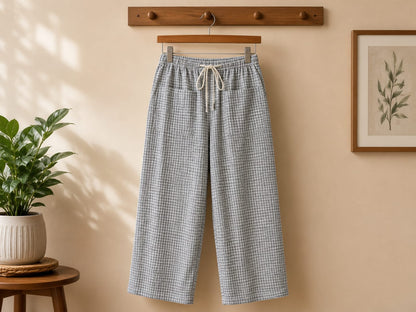 Stylish cargo Four packets Trousers colours ( 1.Dusty Peach 2.navy Blue White 3.Sage Green Check  4.Steel Blue Check